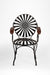 Spring Patio Chair - W: 22’’ D: 19’’ H: 35’’ SH: 17’’ / Black / Mild Steel and Wooden Armrest - Outdoor Furniture