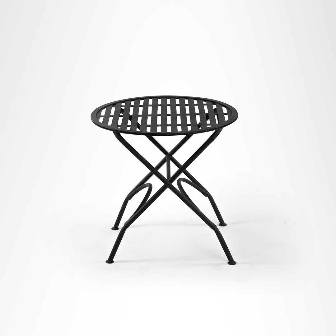 Spring Patio Table - Table- Dia: 23’’ H: 22’’ / Matte Black / Mild Steel - Outdoor Furniture