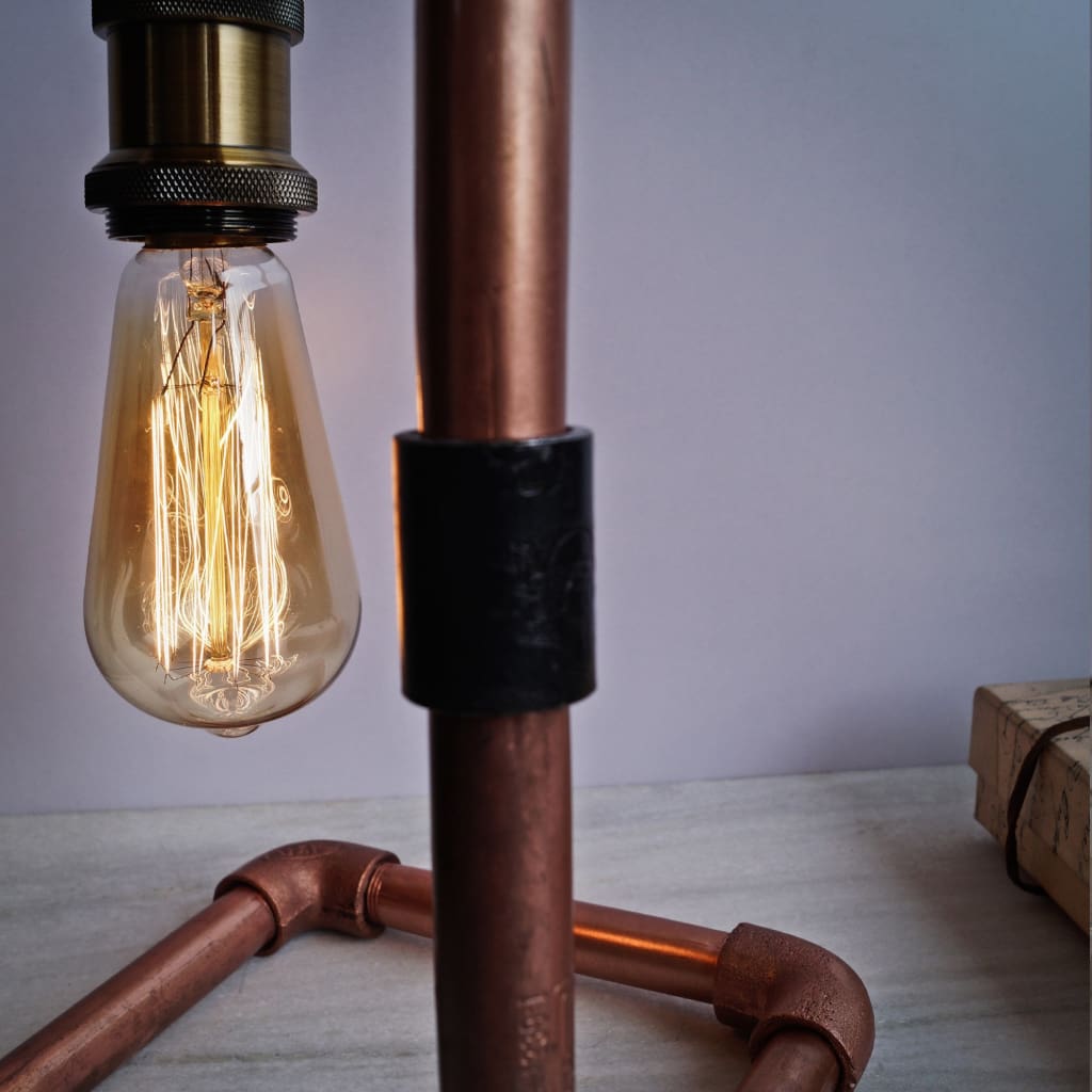Steampunk Style Industrial Bend Copper Desk CU 29 Pipe Lamp