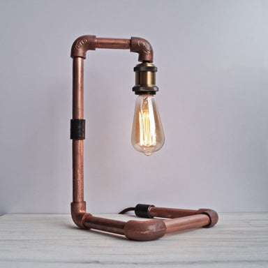Steampunk Style Industrial Bend Copper Desk CU 29 Pipe Lamp