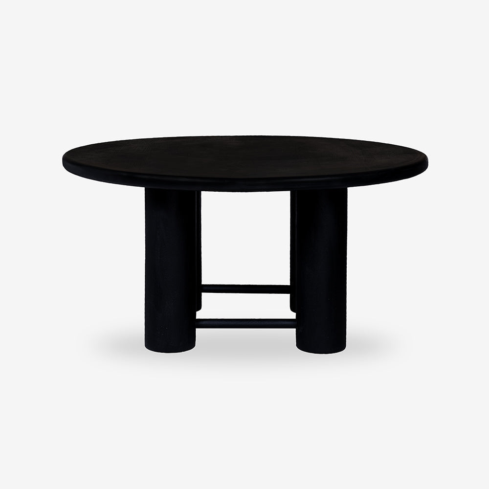Sten Dining Table - 150 x 150 x 78.75 In cm / Mango Wood / Black - Indoor Furniture