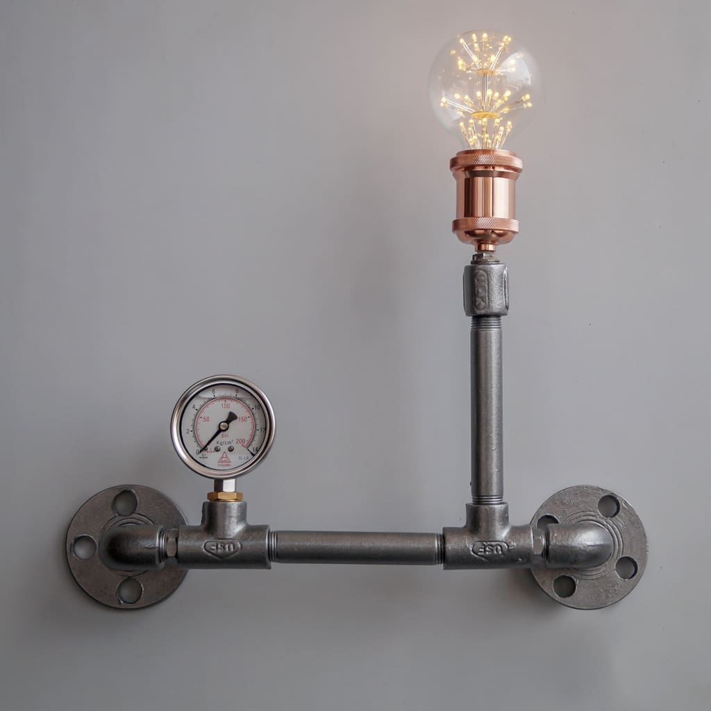 Stena Grey Edison Pipe Wall Lamp Modern Industrial Lighting