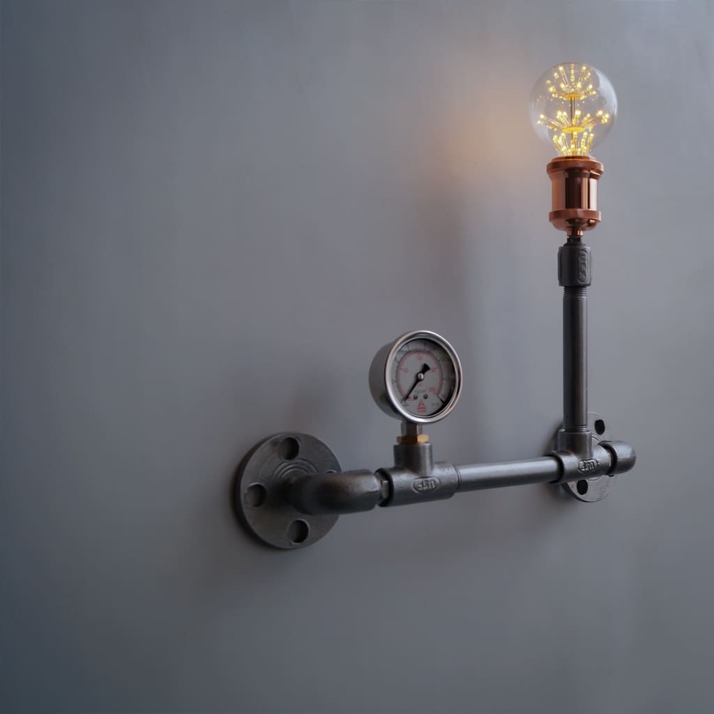 Stena Grey Edison Pipe Wall Lamp Modern Industrial Lighting