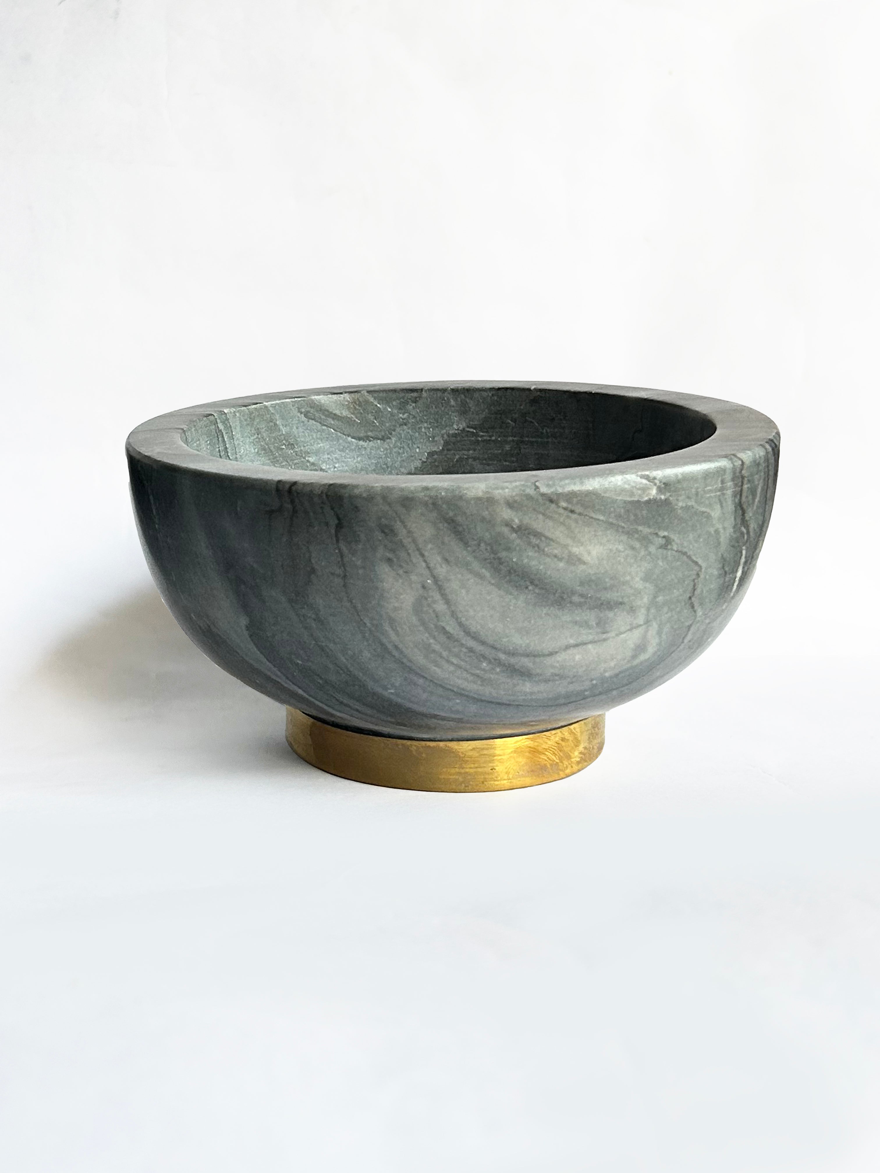 Stone Bowl - Dia: 150 mm, H: 80 mm / Grey Stone - Decor