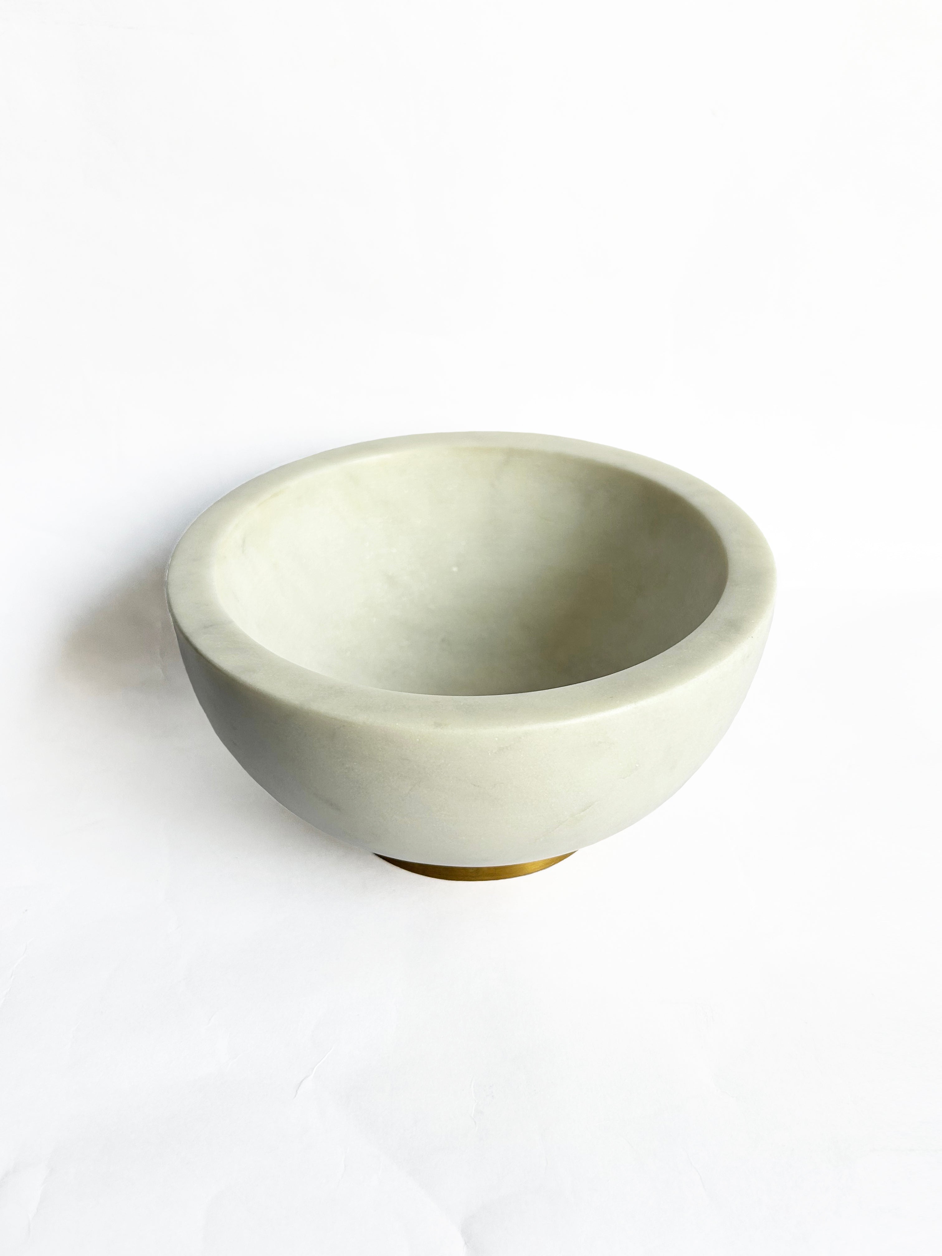 Stone Bowl - Dia: 150 mm, H: 80 mm / White Stone - Decor