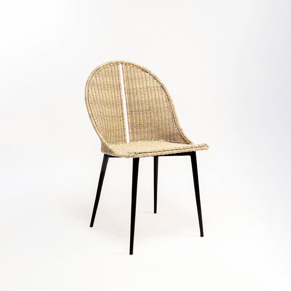 Sumatra Chair - Mild Steel & Synthetic Wicker / L:51 x B:53 x H:86 In cm - Indoor Furniture