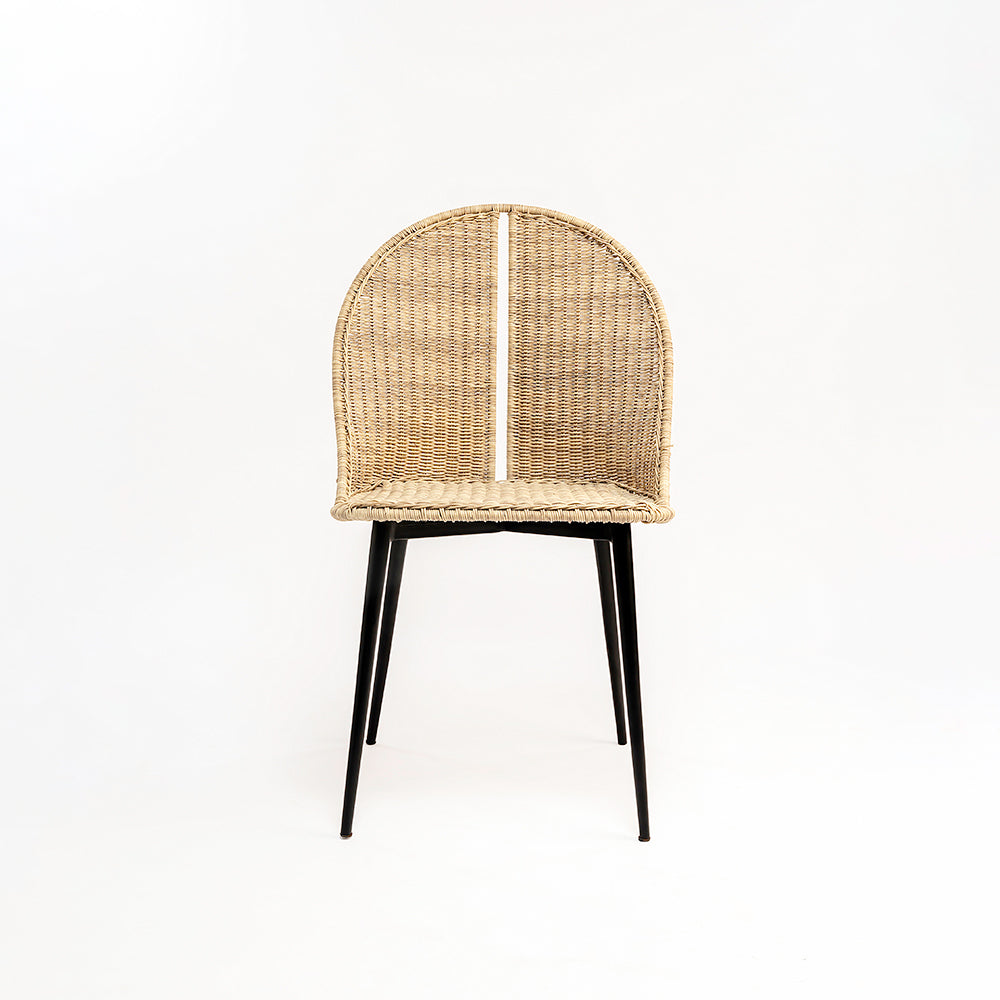 Sumatra Chair - Mild Steel & Synthetic Wicker / L:51 x B:53 x H:86 In cm - Indoor Furniture