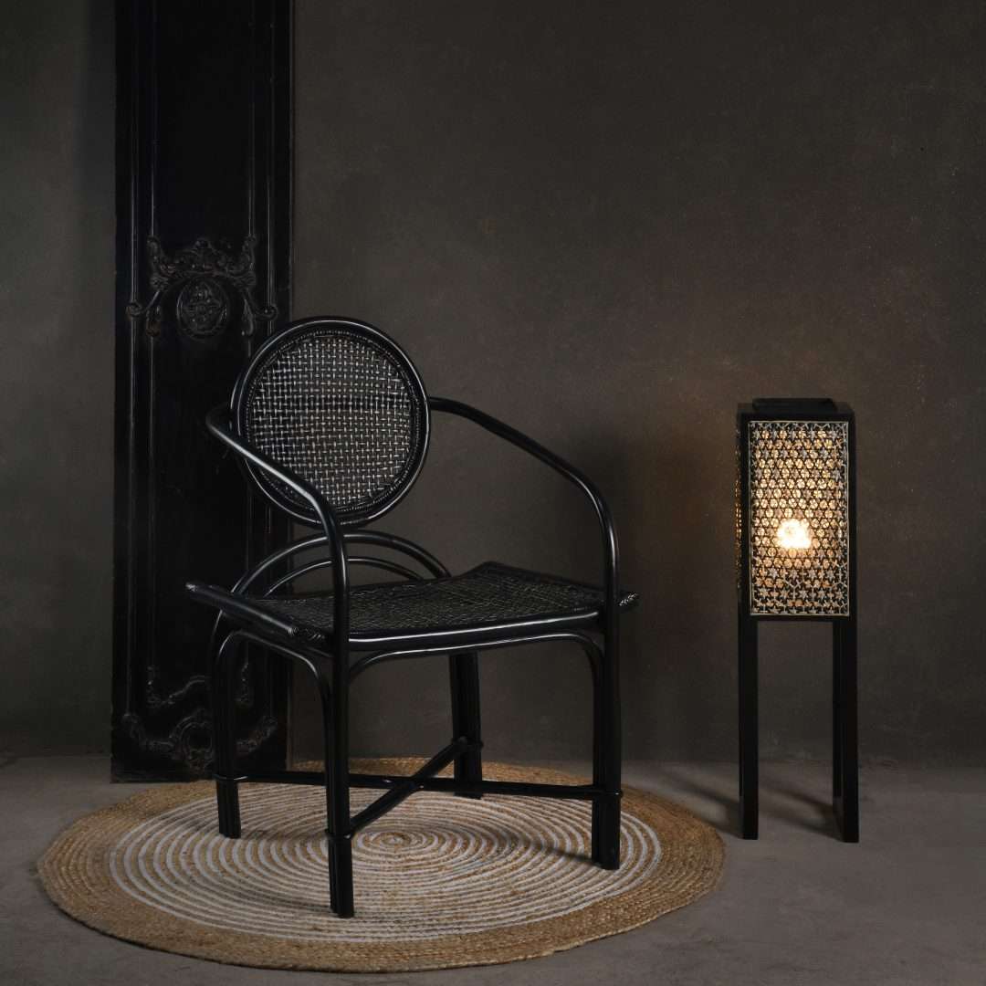 Sungro Bamboo Chair - Black / Bamboo / L: 25’’ W: 20’’ H: 36’’; Seat Height: 18’’ - Furniture
