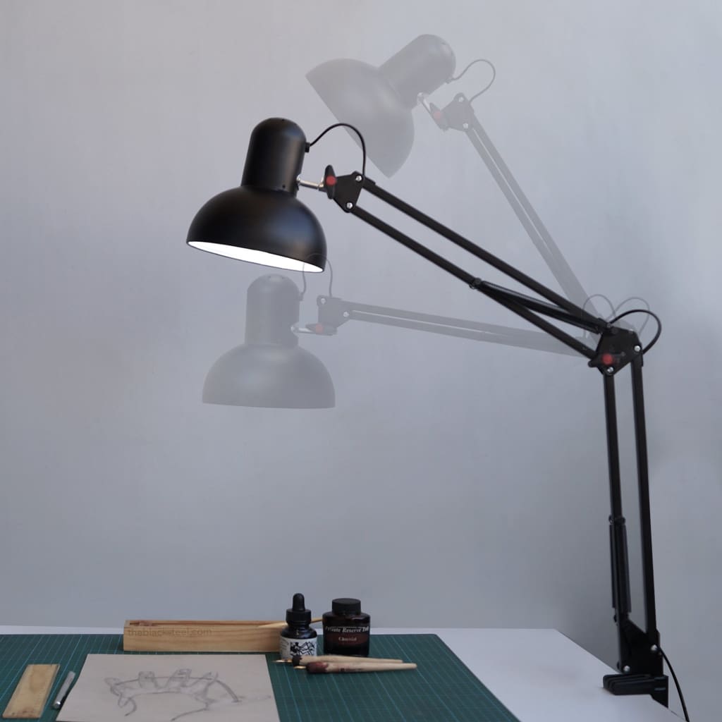 Swing Arm Desk Clamp-On-Lamp 30"H