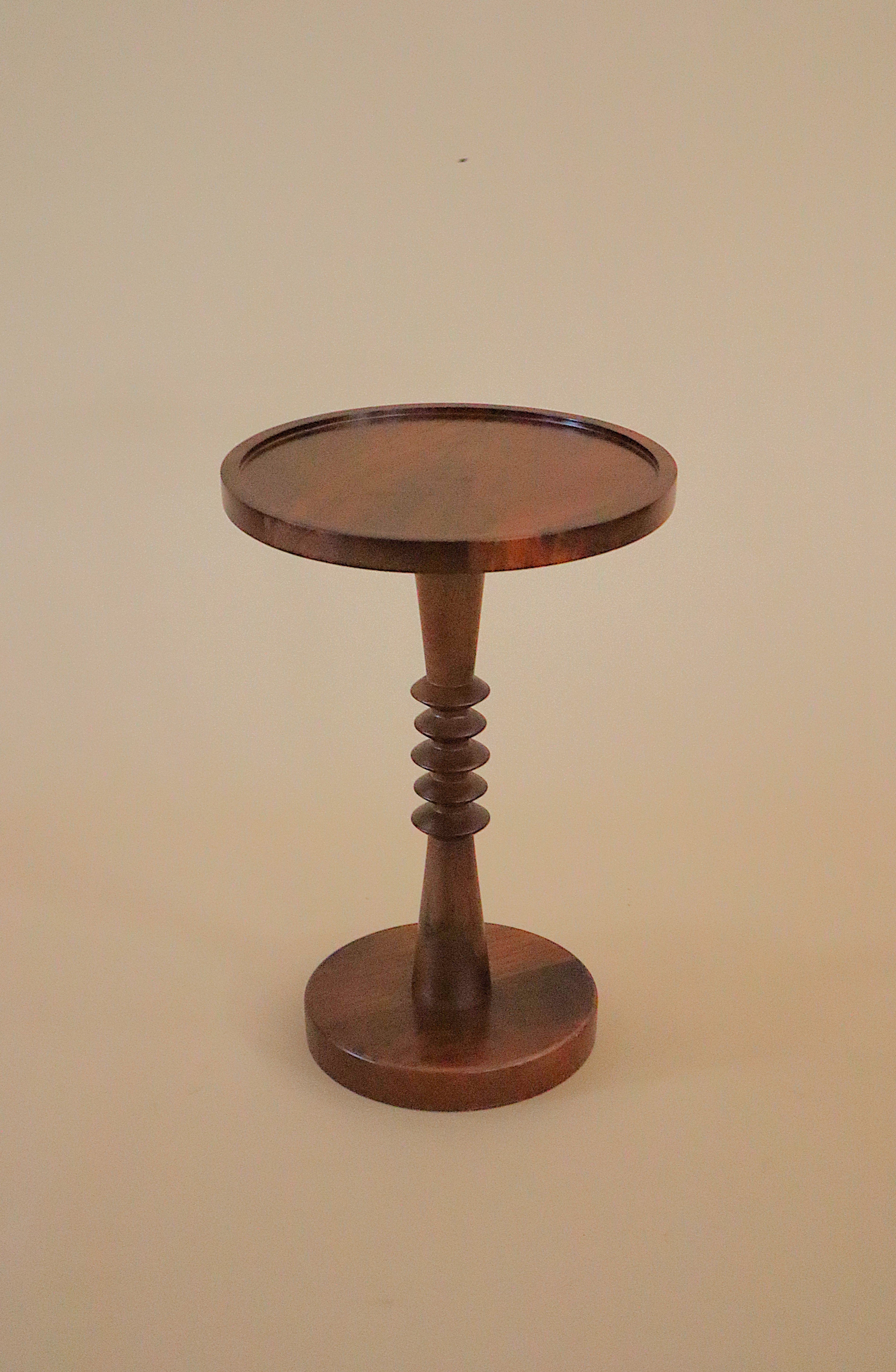 Swivel Side Table - Dia 14’’ x H 20’’ / Teak Wood - Side Table