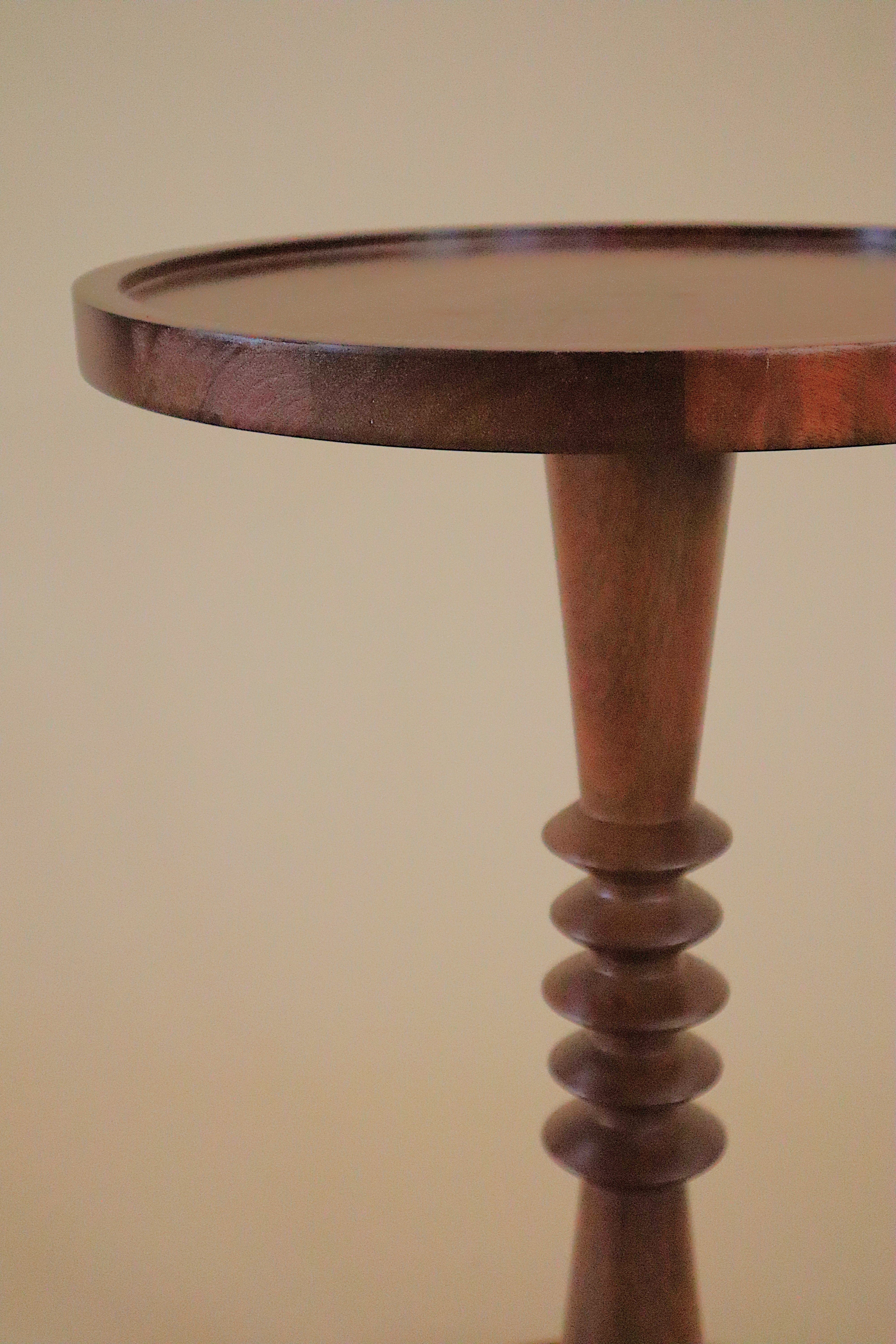 Swivel Side Table - Dia 14’’ x H 20’’ / Teak Wood - Side Table