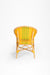 T Popsicle Cane Chair With Armrest - W: 24’’ D: 20’’ H: 35’’ SH: 18’’ / Yellow and Dark Green / Cane Frame and PVC