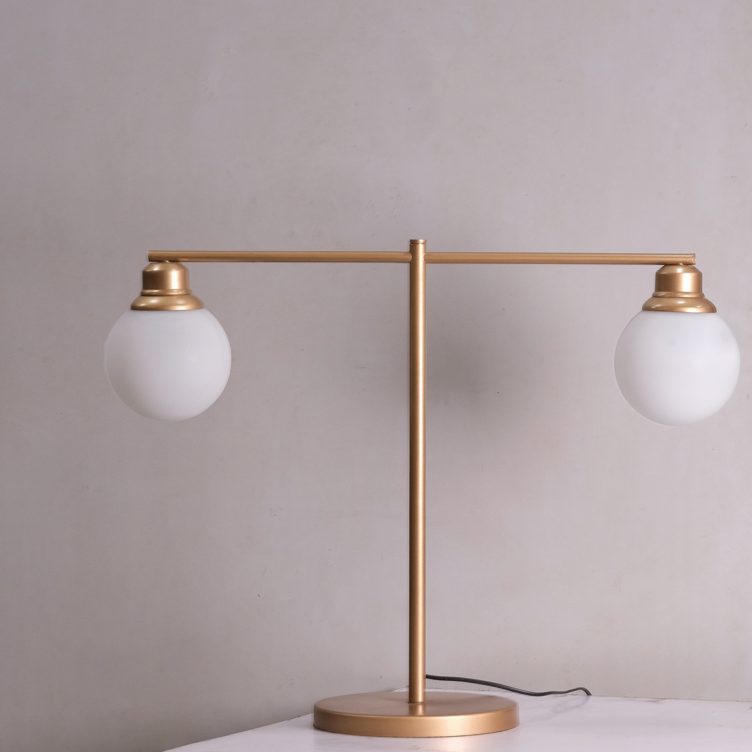 Dual-Light Golden Table Lamp