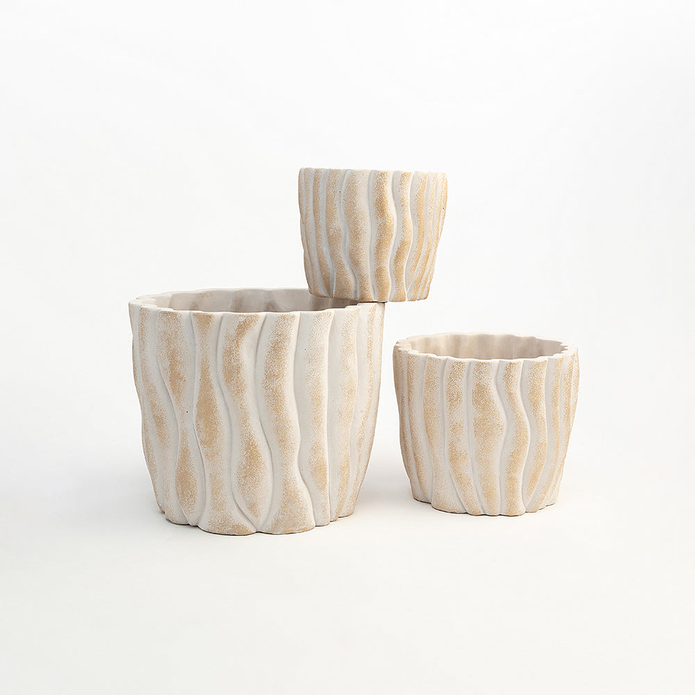 Taylor Terracotta Pot - CM - L:- 25 x W:- 25 / Marble and Aluminium - Décor