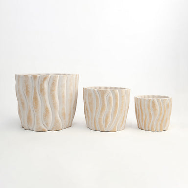 Taylor Terracotta Pot - CM - L:- 25 x W:- 25 / Marble and Aluminium - Décor