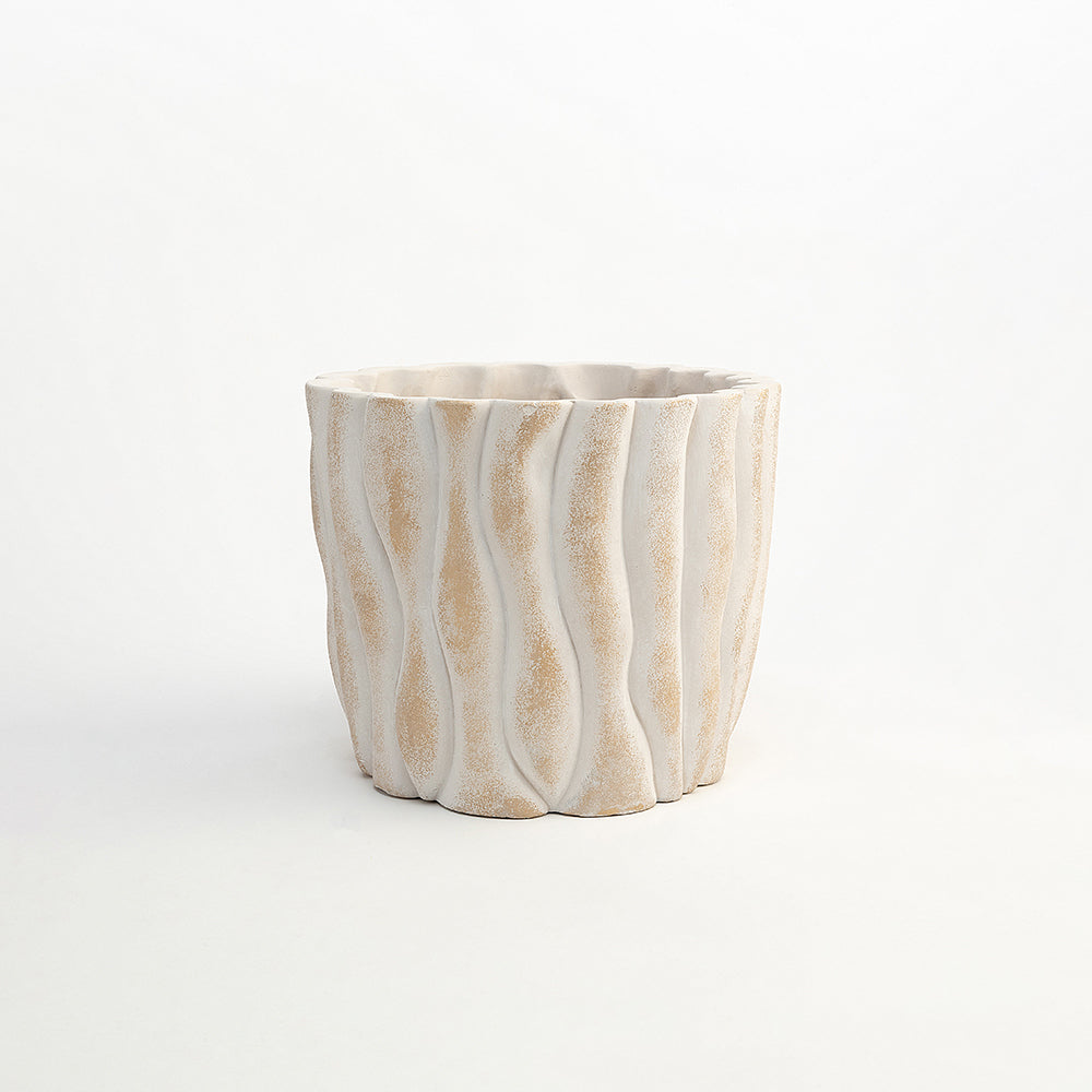 Taylor Terracotta Pot - CM - L:- 25 x W:- 25 / Marble and Aluminium - Décor