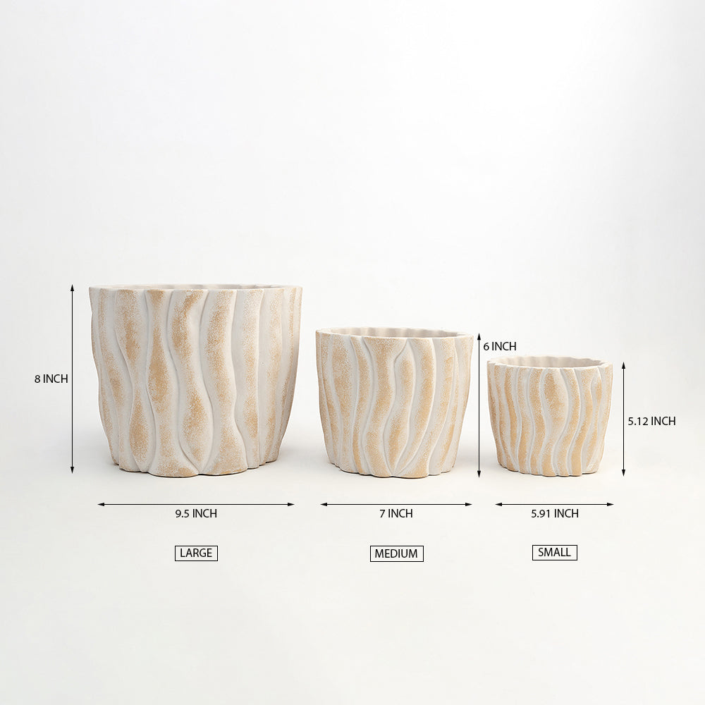 Taylor Terracotta Pot - CM - L:- 25 x W:- 25 / Marble and Aluminium - Décor