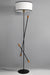 Teak Bud Floor Lamp With White Lampshade