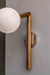 Teak Wood Wall Sconce Frosted Glass Fixture
