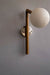 Teak Wood Wall Sconce Frosted Glass Fixture
