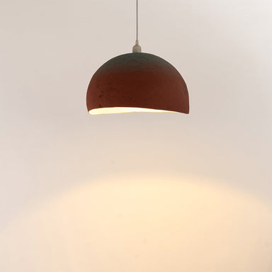 Terra Pendant Lamp - Red / Dia: 16’’ H: 9’’ / Papier Mâché - Lighting