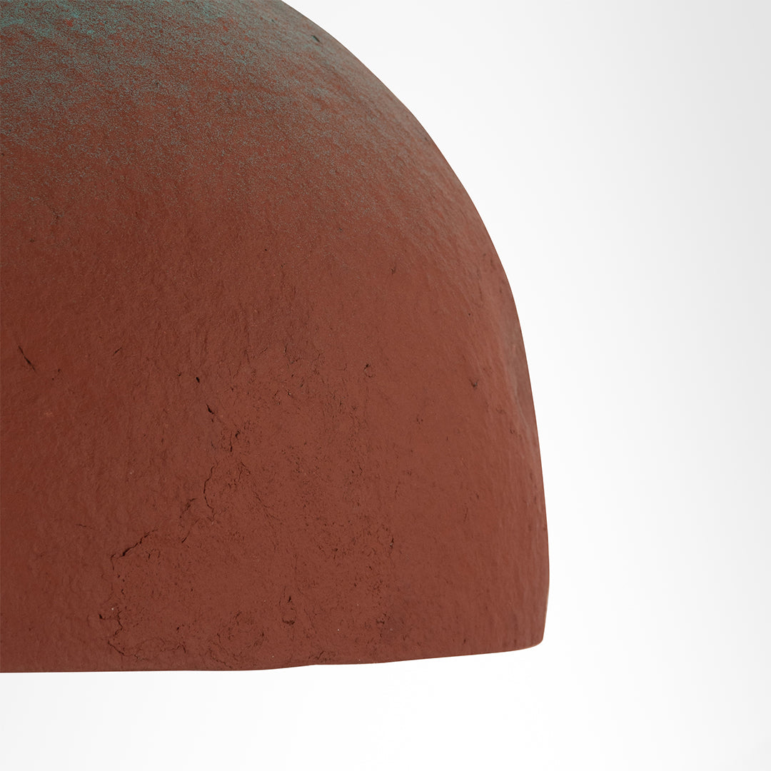 Terra Pendant Lamp - Red / Dia: 16’’ H: 9’’ / Papier Mâché - Lighting