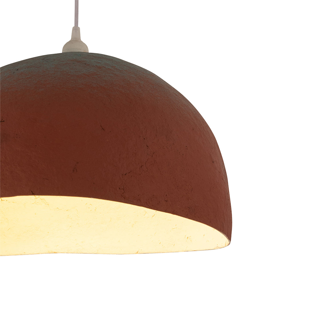 Terra Pendant Lamp - Red / Dia: 16’’ H: 9’’ / Papier Mâché - Lighting