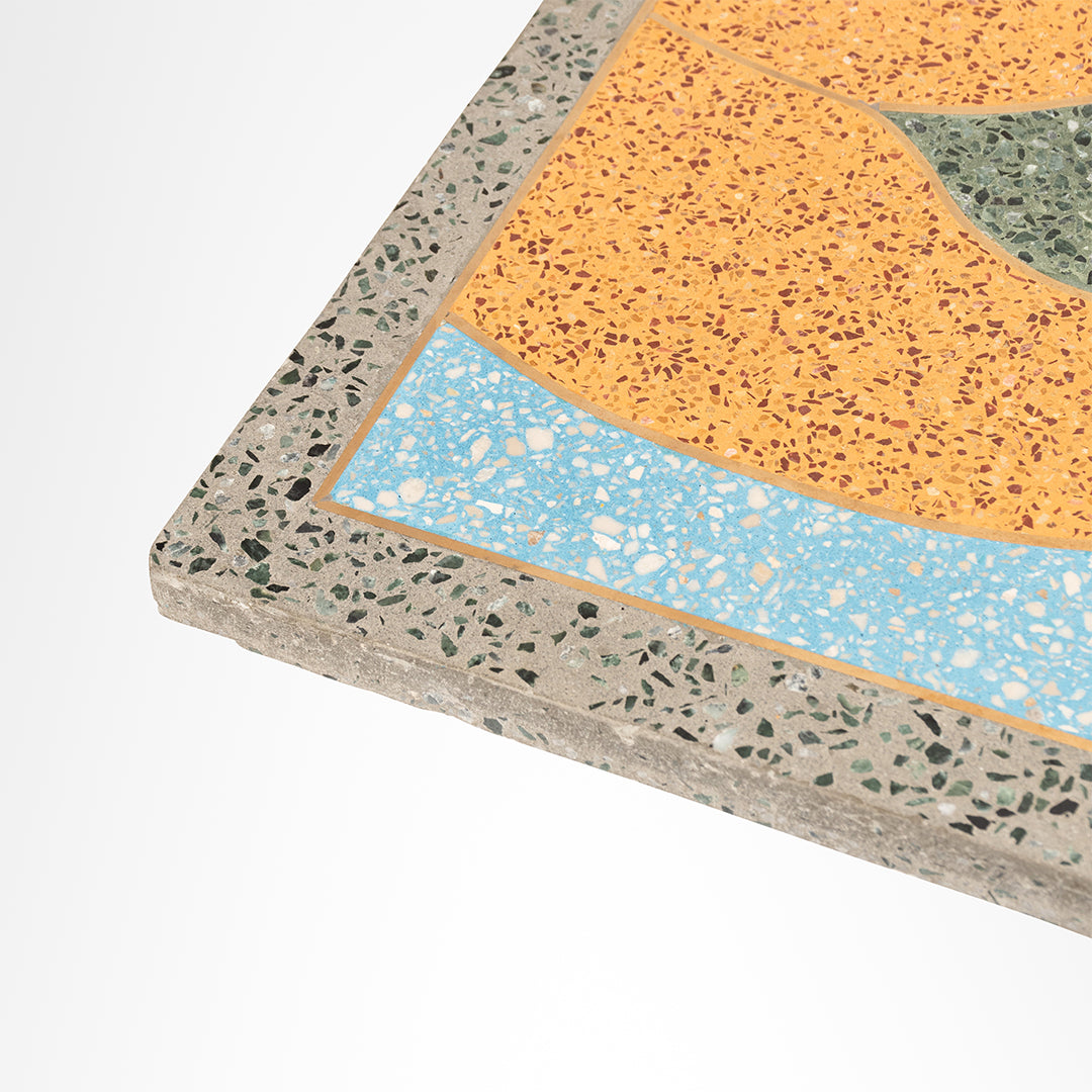 Terrazzo Table - L:24’’ W:24 H: 30’’ / Black and Multi / Mild Steel and Terrazzo - Outdoor Furniture