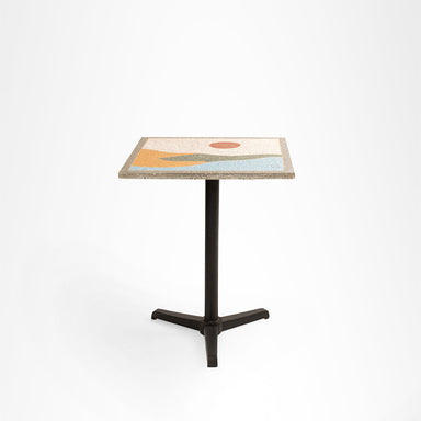 Terrazzo Table - L:24’’ W:24 H: 30’’ / Black and Multi / Mild Steel and Terrazzo - Outdoor Furniture