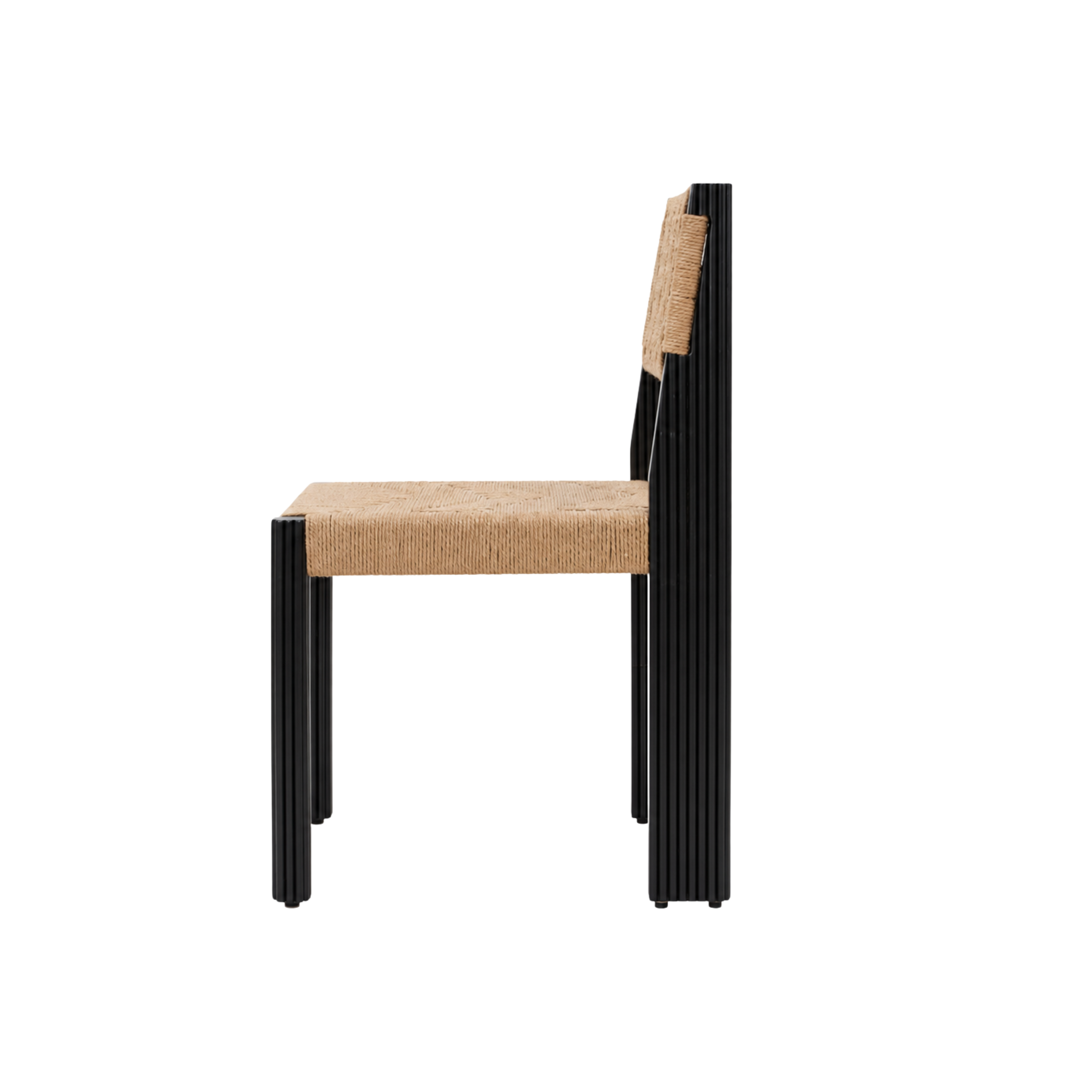 Tessa Dining Chair - Black / Teakwood, jute / W: 18’’ D: 21’’ H: 35’’; Seating Height: 18’’ - Furniture