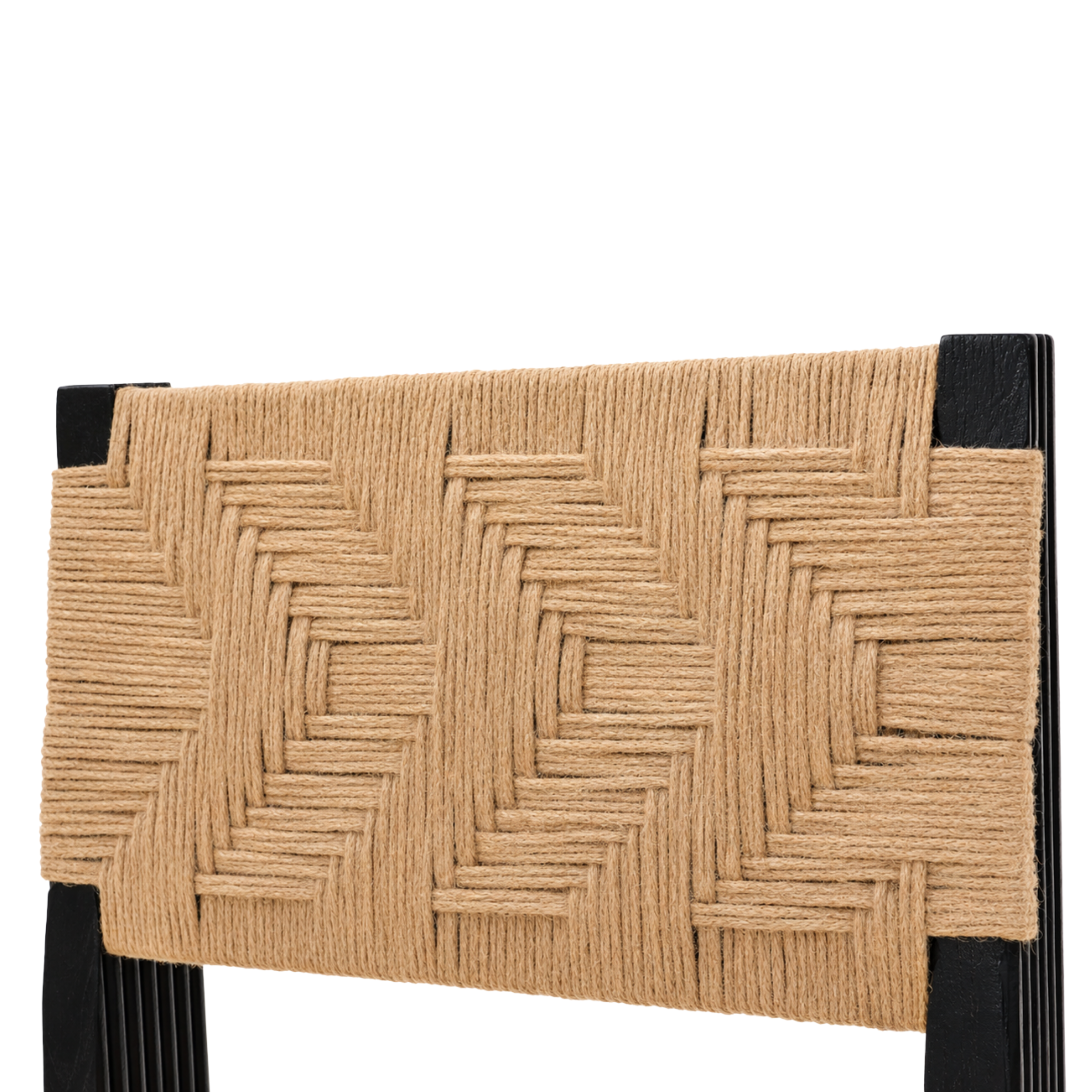Tessa Dining Chair - Black / Teakwood, jute / W: 18’’ D: 21’’ H: 35’’; Seating Height: 18’’ - Furniture