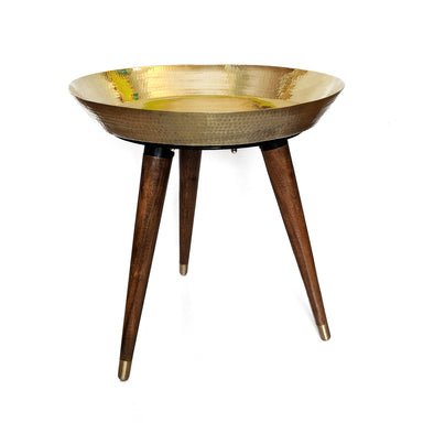 Thaal Accent Table - Gold / Brass and wood - Indoor Furniture