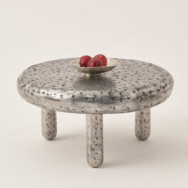 The Crater - Set of 2 - Silver / Cast Aluminium / 64L X 64W X 45H Small, 80L X 80W X 40H Large In Cms - Indoor Furniture