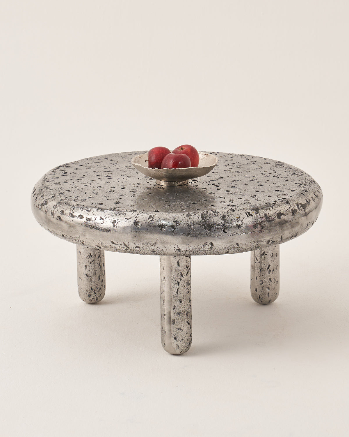 The Crater - Set of 2 - Silver / Cast Aluminium / 64L X 64W X 45H Small, 80L X 80W X 40H Large In Cms - Indoor Furniture
