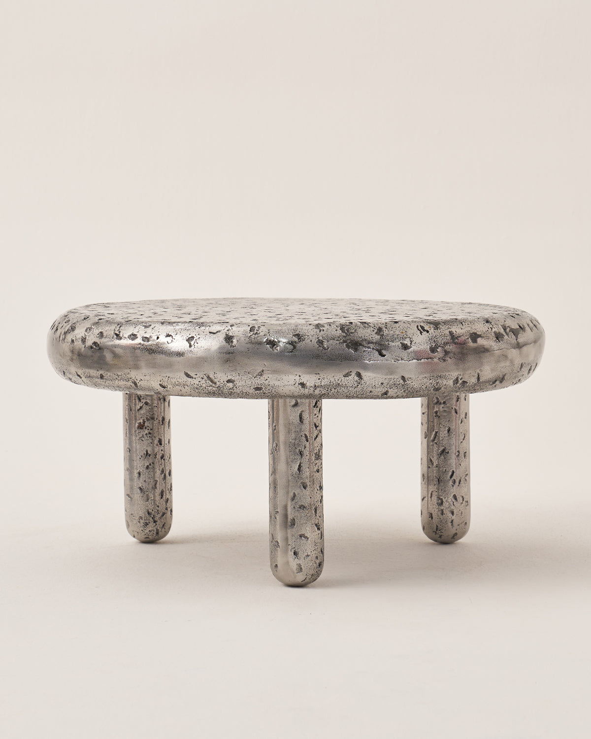 The Crater - Set of 2 - Silver / Cast Aluminium / 64L X 64W X 45H Small, 80L X 80W X 40H Large In Cms - Indoor Furniture