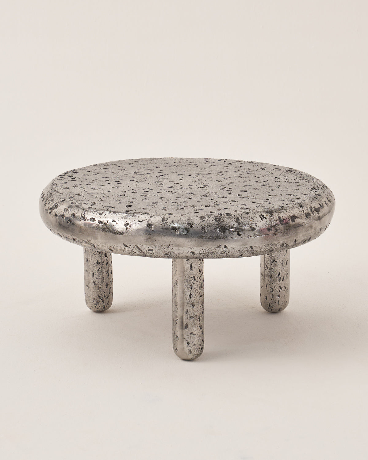 The Crater - Set of 2 - Silver / Cast Aluminium / 64L X 64W X 45H Small, 80L X 80W X 40H Large In Cms - Indoor Furniture