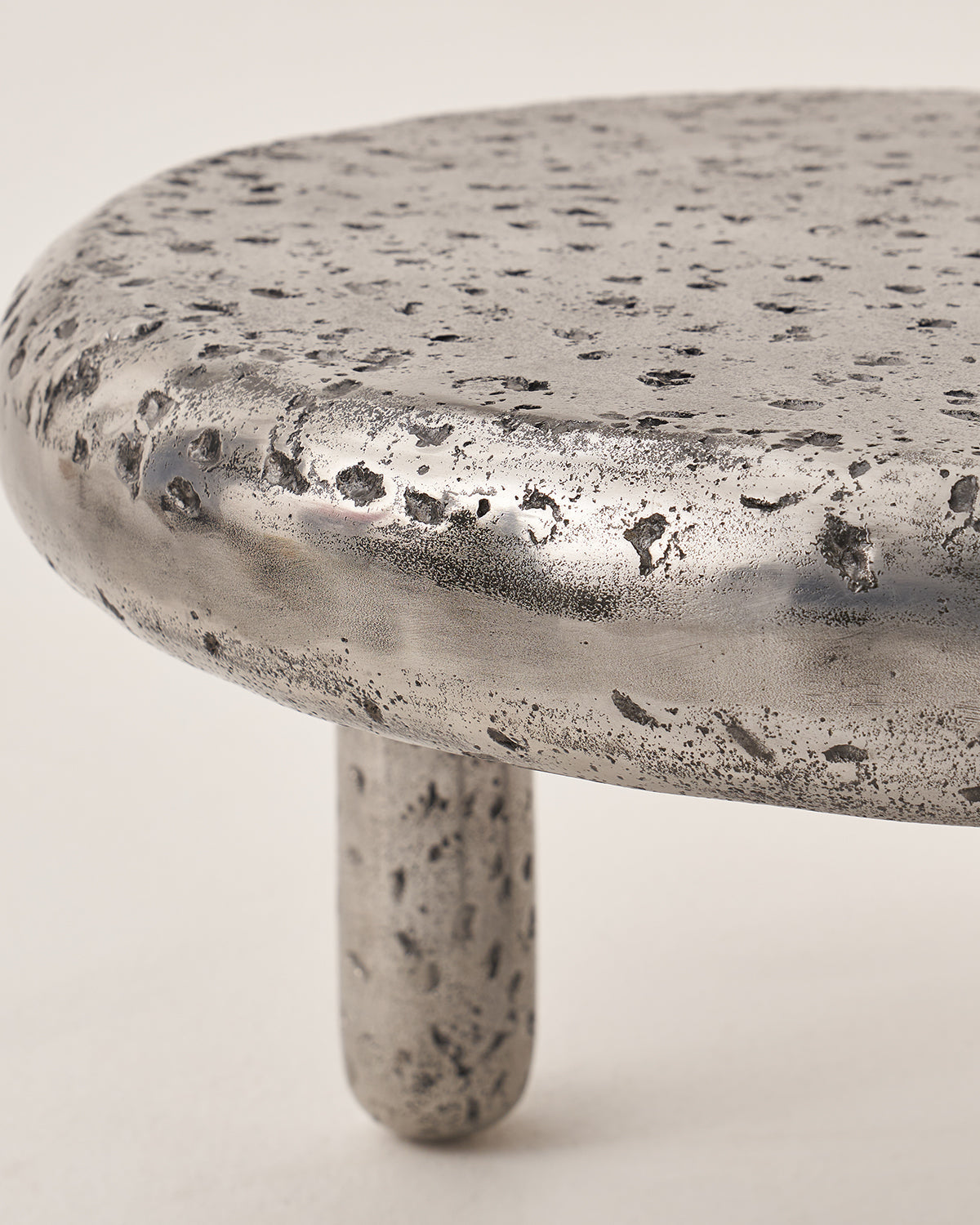 The Crater - Set of 2 - Silver / Cast Aluminium / 64L X 64W X 45H Small, 80L X 80W X 40H Large In Cms - Indoor Furniture