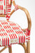 The /e Popsicle Chair by Eshita Marwah - W: 21.5’’ D: 27’’ TH: 39’’ SH: 18’’ / Red and White / Cane Frame and PVC