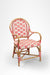 The /e Popsicle Chair by Eshita Marwah - W: 21.5’’ D: 27’’ TH: 39’’ SH: 18’’ / Red and White / Cane Frame and PVC