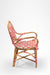 The /e Popsicle Chair by Eshita Marwah - W: 21.5’’ D: 27’’ TH: 39’’ SH: 18’’ / Red and White / Cane Frame and PVC