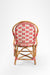 The /e Popsicle Chair by Eshita Marwah - W: 21.5’’ D: 27’’ TH: 39’’ SH: 18’’ / Red and White / Cane Frame and PVC