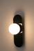 The Eclipse Wall Sconce - Black / 5 x 5 x 12 inches / Stained Black Glass, Frosted - Lighting