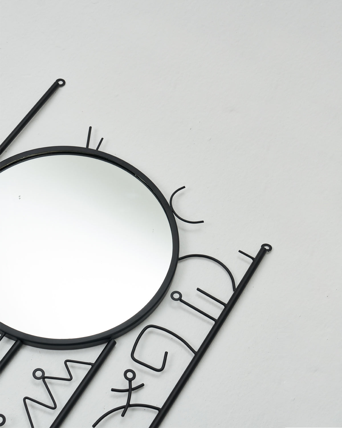 The Glyph Mirror - Black / Metal / 54L X 117W X 2H In Cms - Décor
