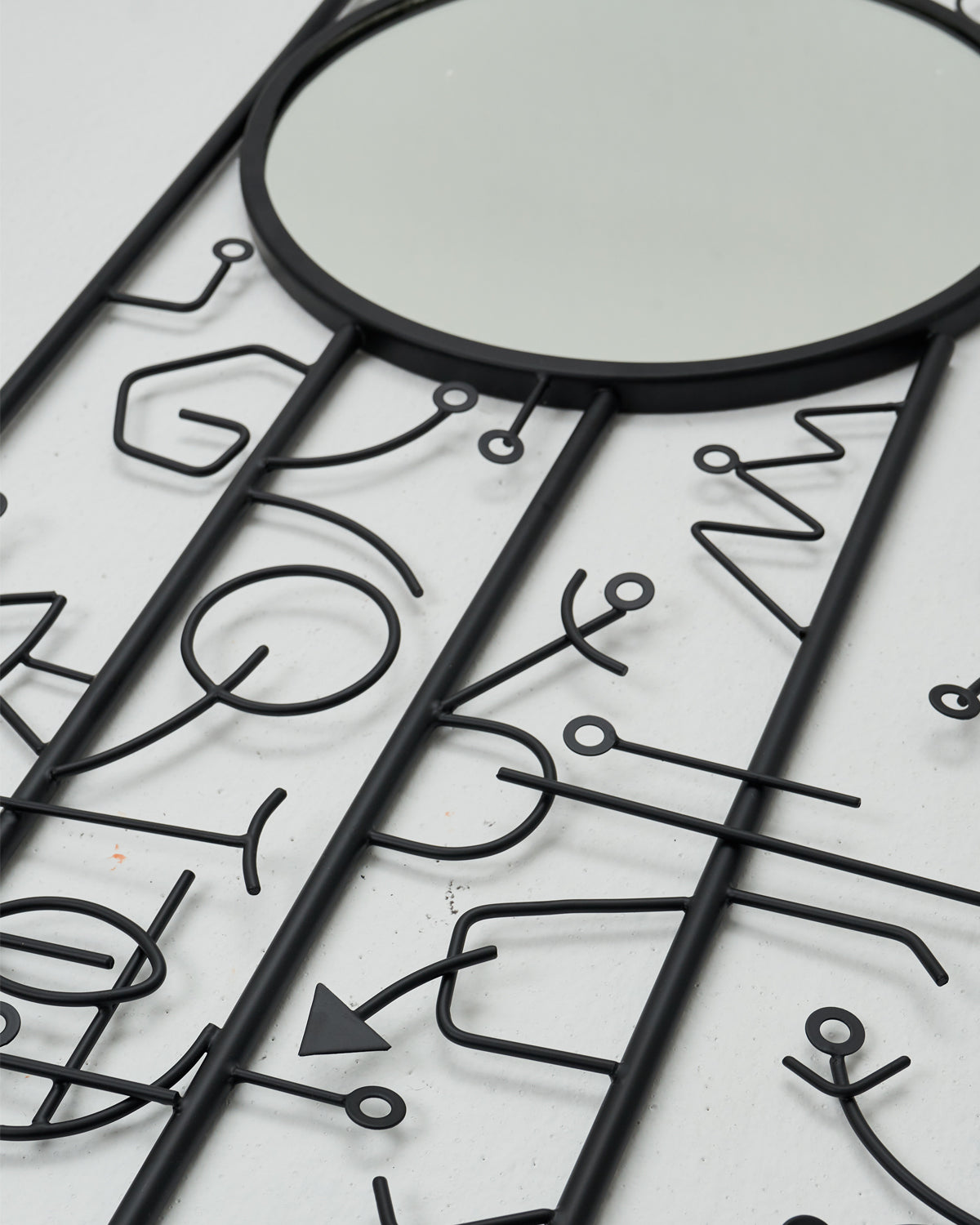 The Glyph Mirror - Black / Metal / 54L X 117W X 2H In Cms - Décor