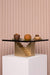 The Riser - Gold & Black / Brushed Brass Base, Toughened Glass Top / 8in X 8in X 4in - Decor