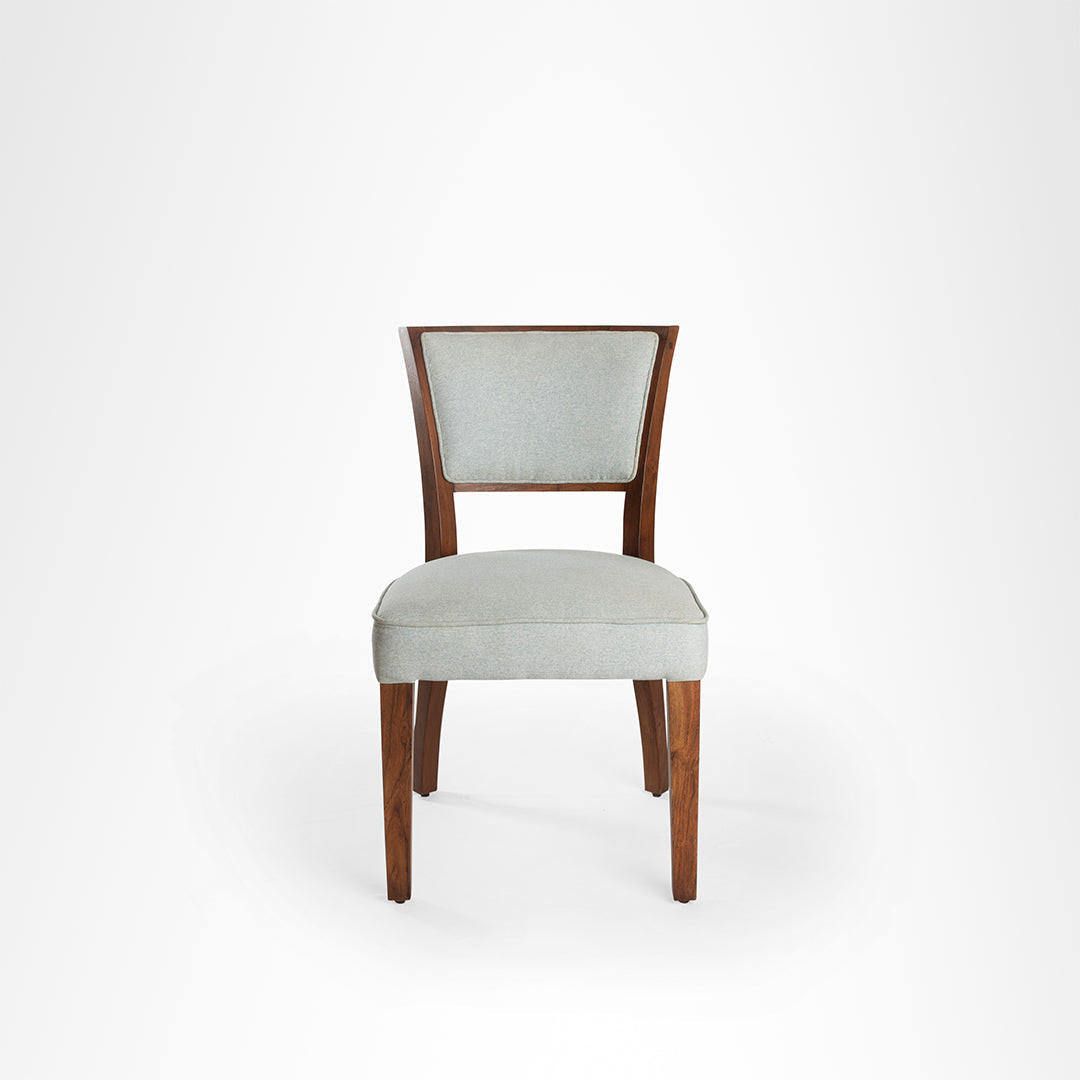 The Sierra Dining Chair No. 9 Set Of 2 - Upholstered / Acacia Wood Natural cane and upholstered Fabric / TH: 34’’ D: