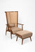The Sierra Lounge Chair - W: 30 ’ D: 26’’ H: 52’’ SH: 18’’ and FootStool- W: 24’’ D: 17’’ H: 18’’ / Light Walnut / Teak