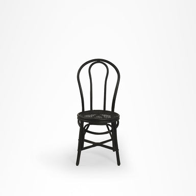 Thonet No. 18 Cane Chair - W: 16’’ D: 16’’ H: 38’’ / Black / Cane Frame and Cane Weaving - Outdoor Furniture