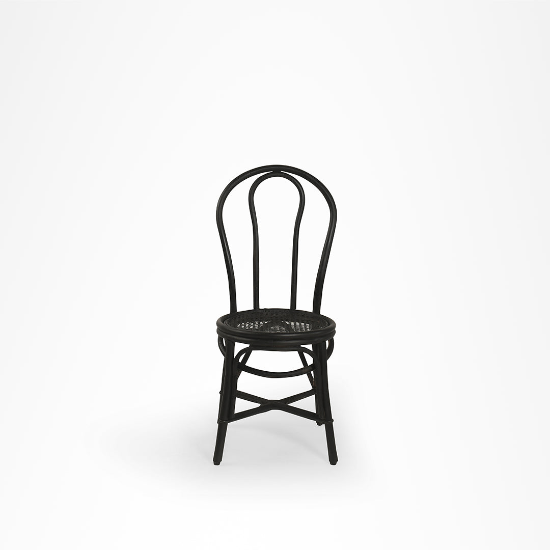 Thonet No. 18 Cane Chair - W: 16’’ D: 16’’ H: 38’’ / Black / Cane Frame and Cane Weaving - Outdoor Furniture