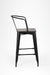 Tolix Bar Chair With Armrest - W: 12’’ D: 13’’ SH: 30’’ TH: 42’’ / Matte Black / Mild Steel and Mango Wood - Outdoor